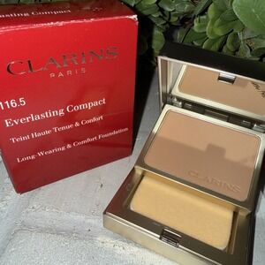 Clarins Everlasting Compact Long Wearing  Comfort Foundation Makeup 116.5 COFFEE